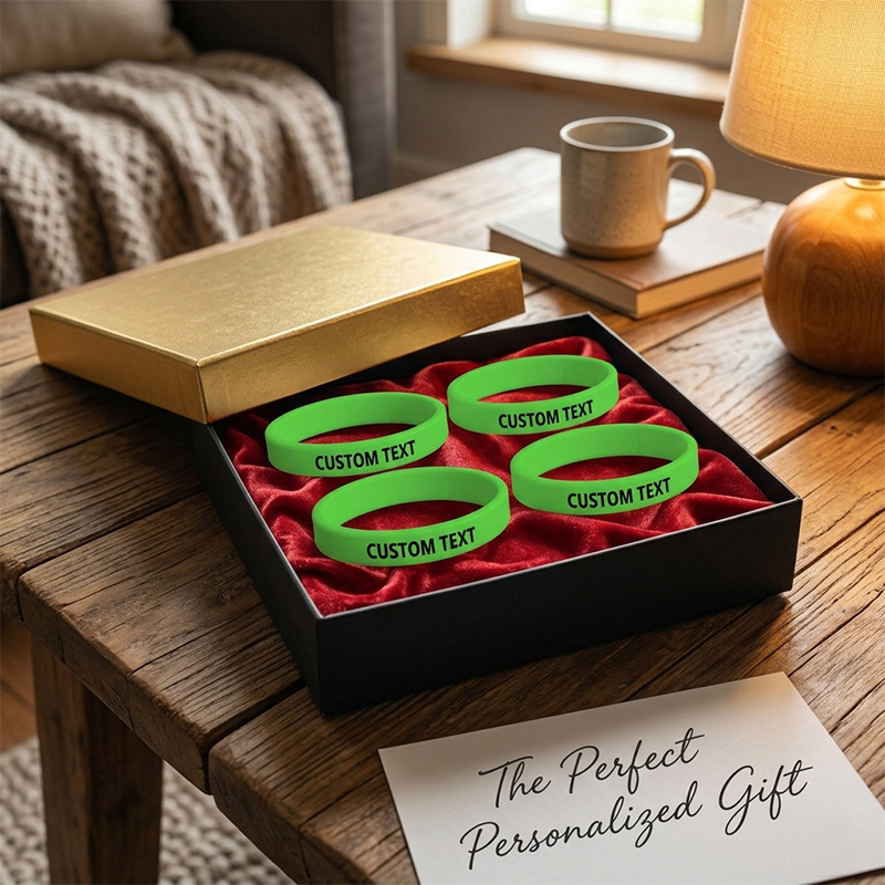 70pcs Custom Silicone Wristbands, Personalised Gift Set